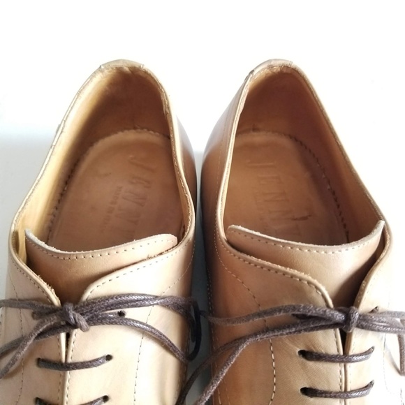 Jenny B. Shoes Jenny B Mens Bluchers Derby Tan Leather Hand Made In Italy Oxford Dress Shoes